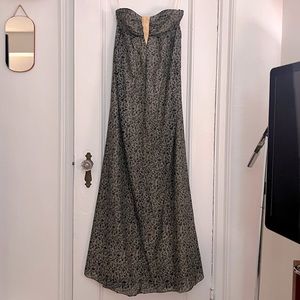 Rag & Bone silk cotton strapless maxi black dress Size 4